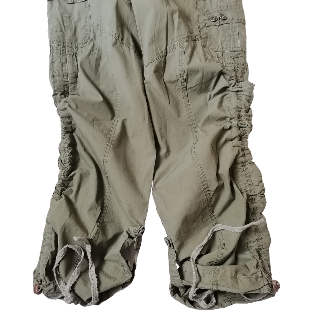🌿 Abercrombie & Fitch olive green mid-rise overalls